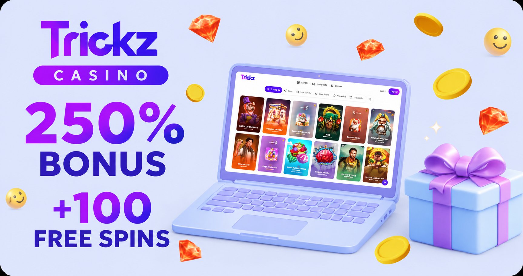 Trickz Casino — 250% bonus + 100 free spins